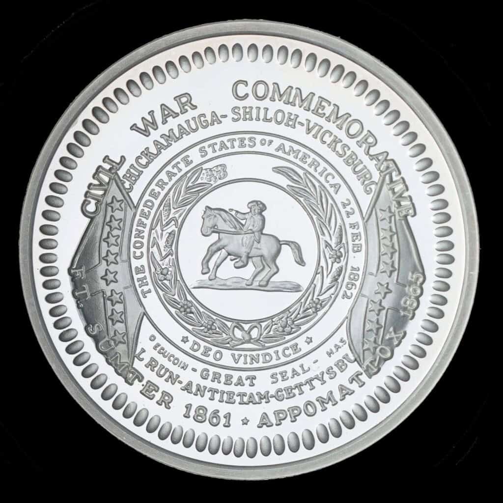 2009 Dixie Dollar Civil War Commemorative Silver Round Obverse