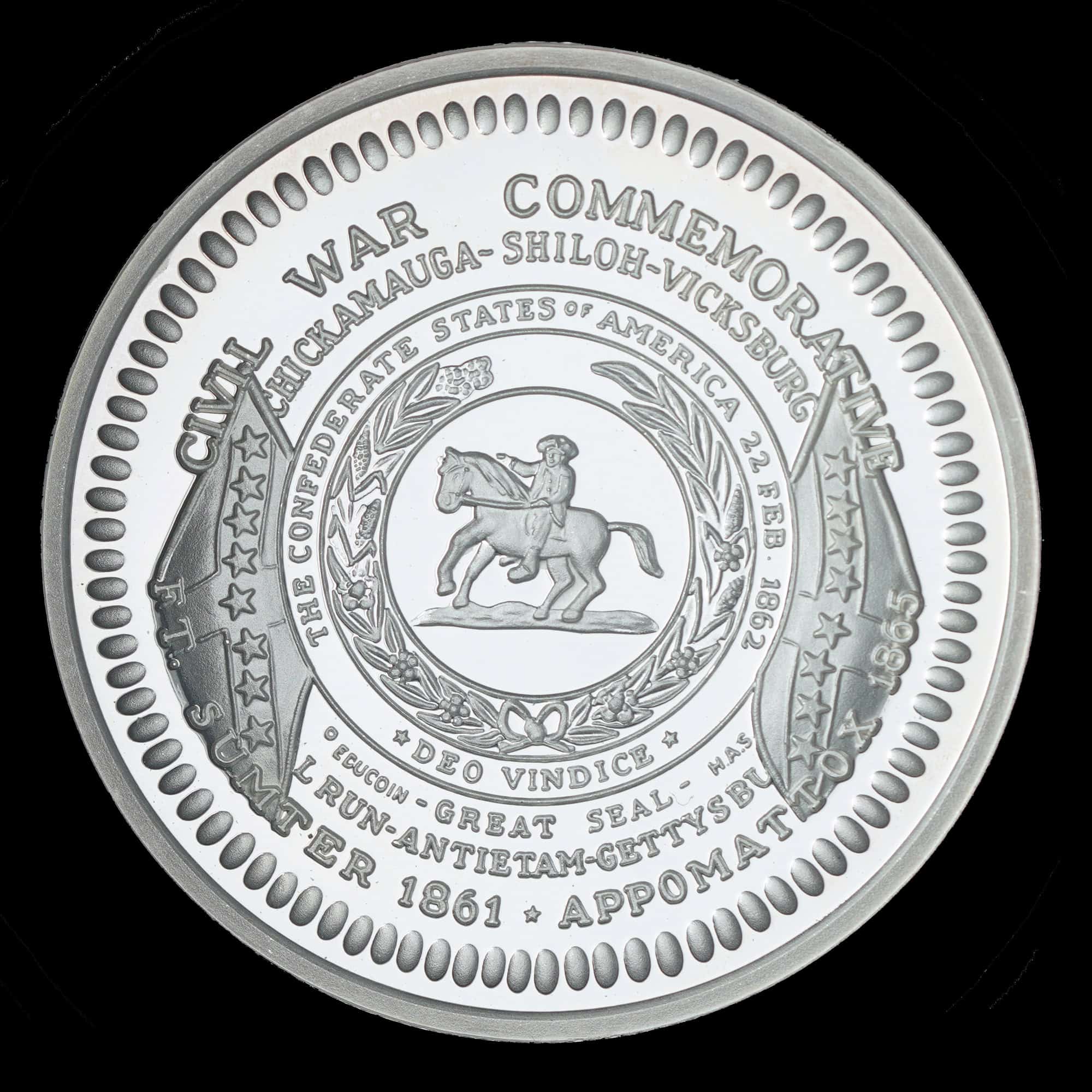 2009 Dixie Dollar Civil War Commemorative Silver Round obverse