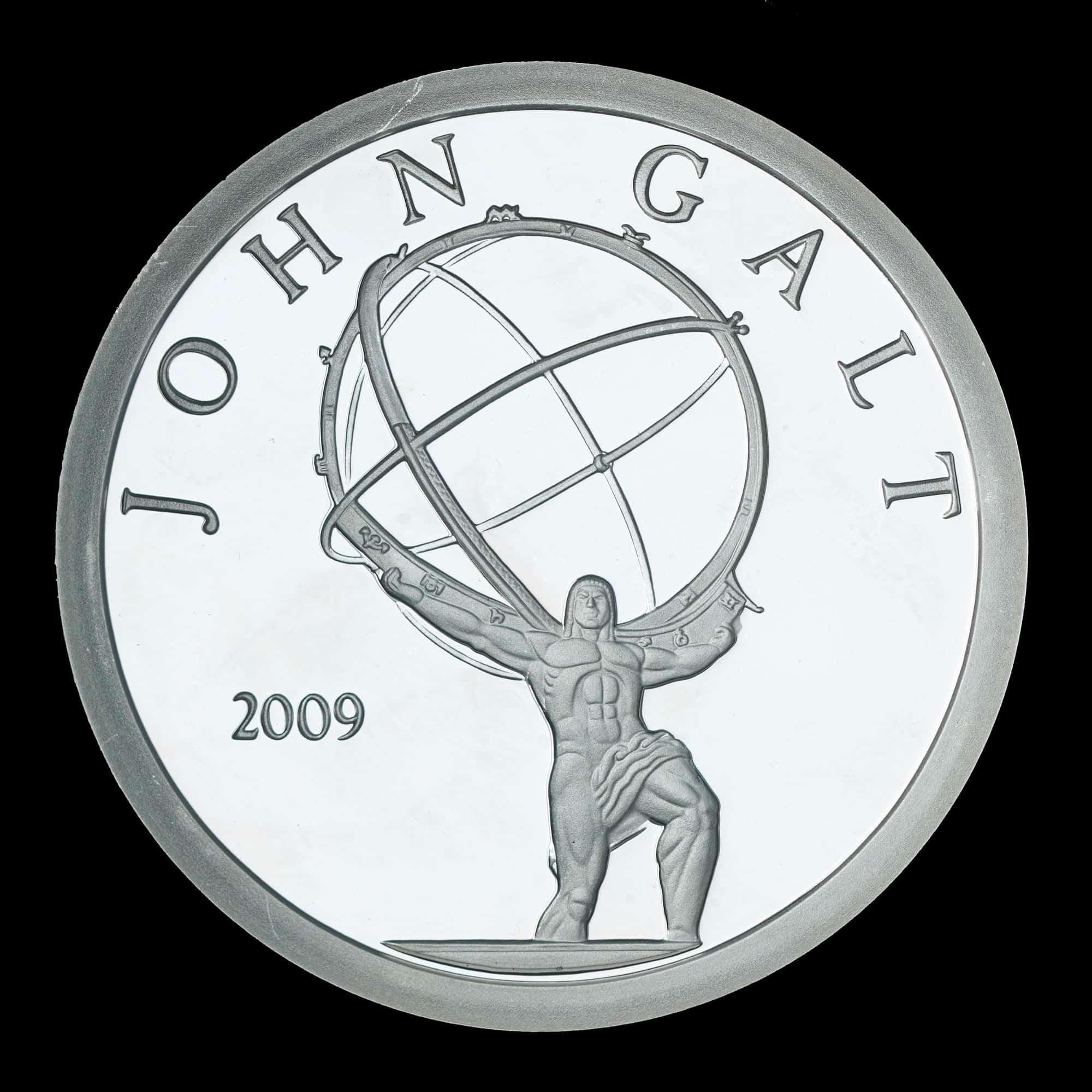 2009 John Galt AOCS Approved Silver Round obverse