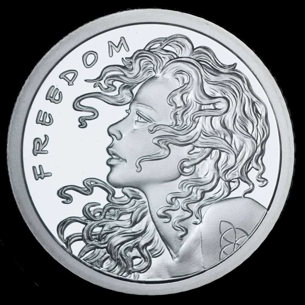 2013 Freedom Girl SBSS Silver Round Obverse