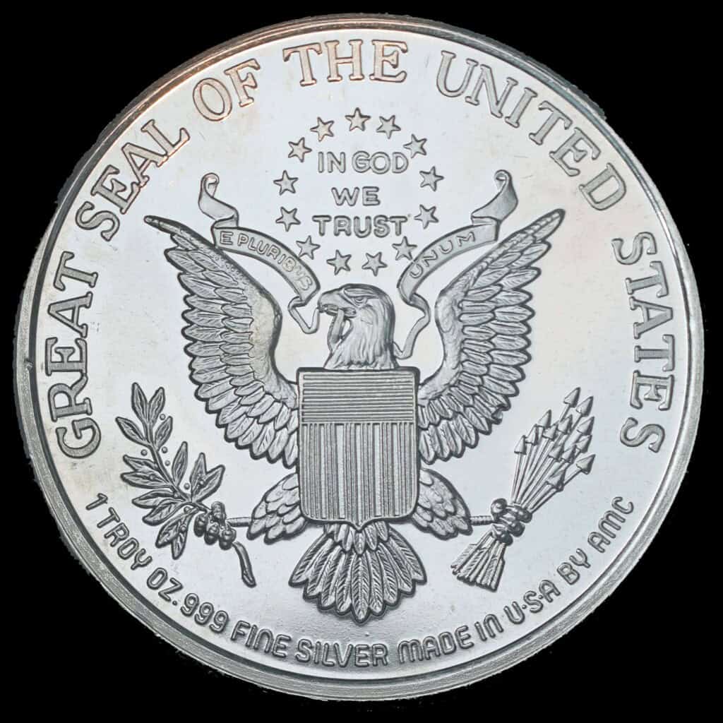 1987 747 Jumbo Jet AMC Silver Round Reverse