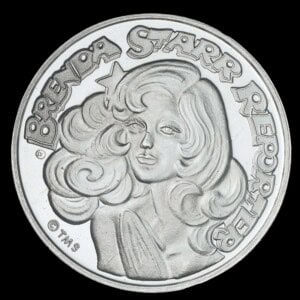 1987 Brenda Starr Reporter AMC Cartoon Celebrities Silver Round obverse