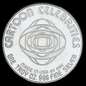 1987 Brenda Starr Reporter AMC Cartoon Celebrities Silver Round reverse