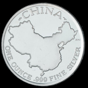 1987 China Panda Climbing AMC Silver Round reverse