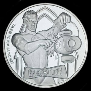 1987 Green Lantern AMC Cartoon Celebrities Silver Round obverse