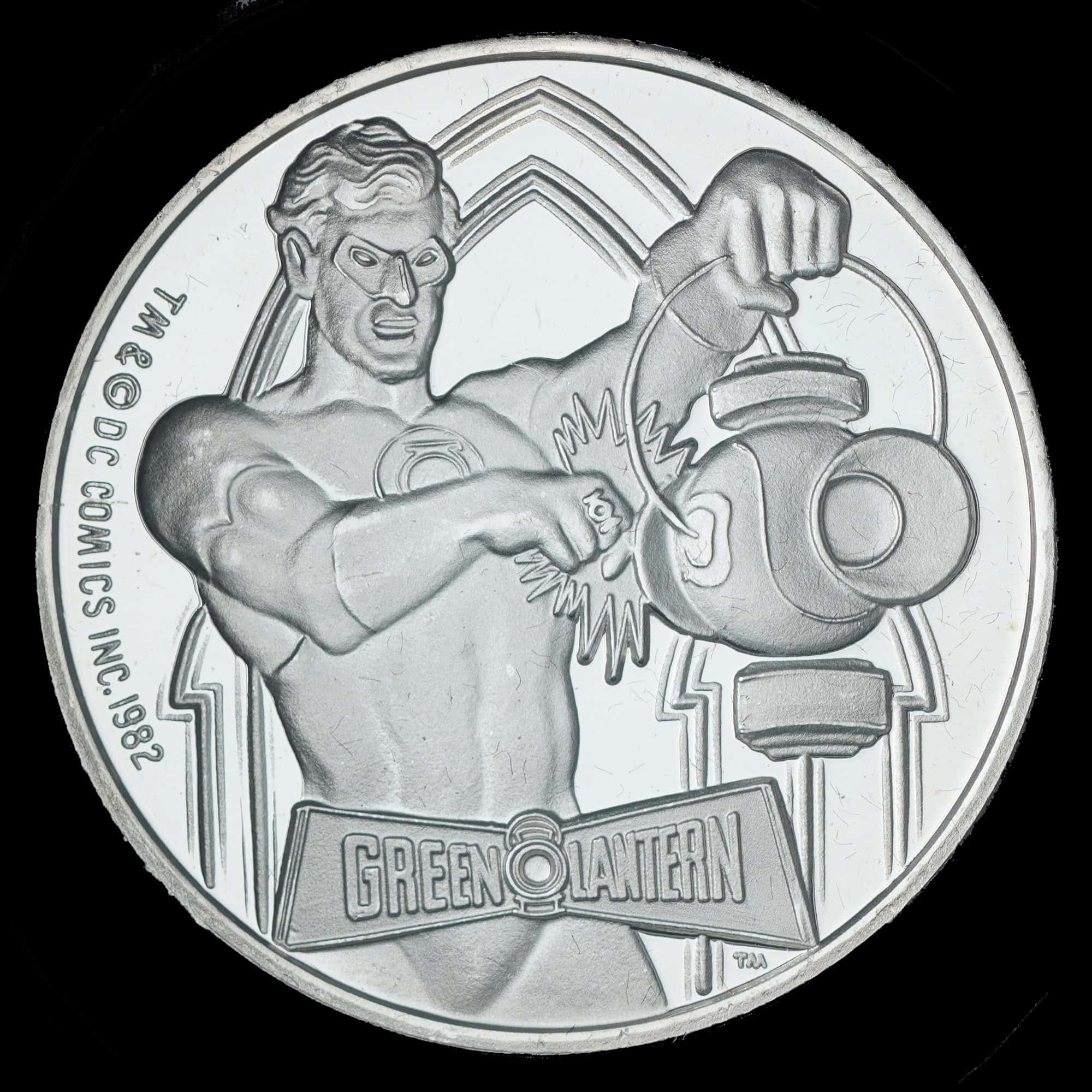 1987 Green Lantern AMC Cartoon Celebrities Silver Round