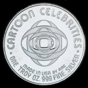 1987 Green Lantern AMC Cartoon Celebrities Silver Round reverse