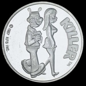 1987 Killer AMC Cartoon Celebrities Silver Round obverse