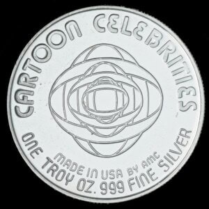 1987 Killer AMC Cartoon Celebrities Silver Round reverse