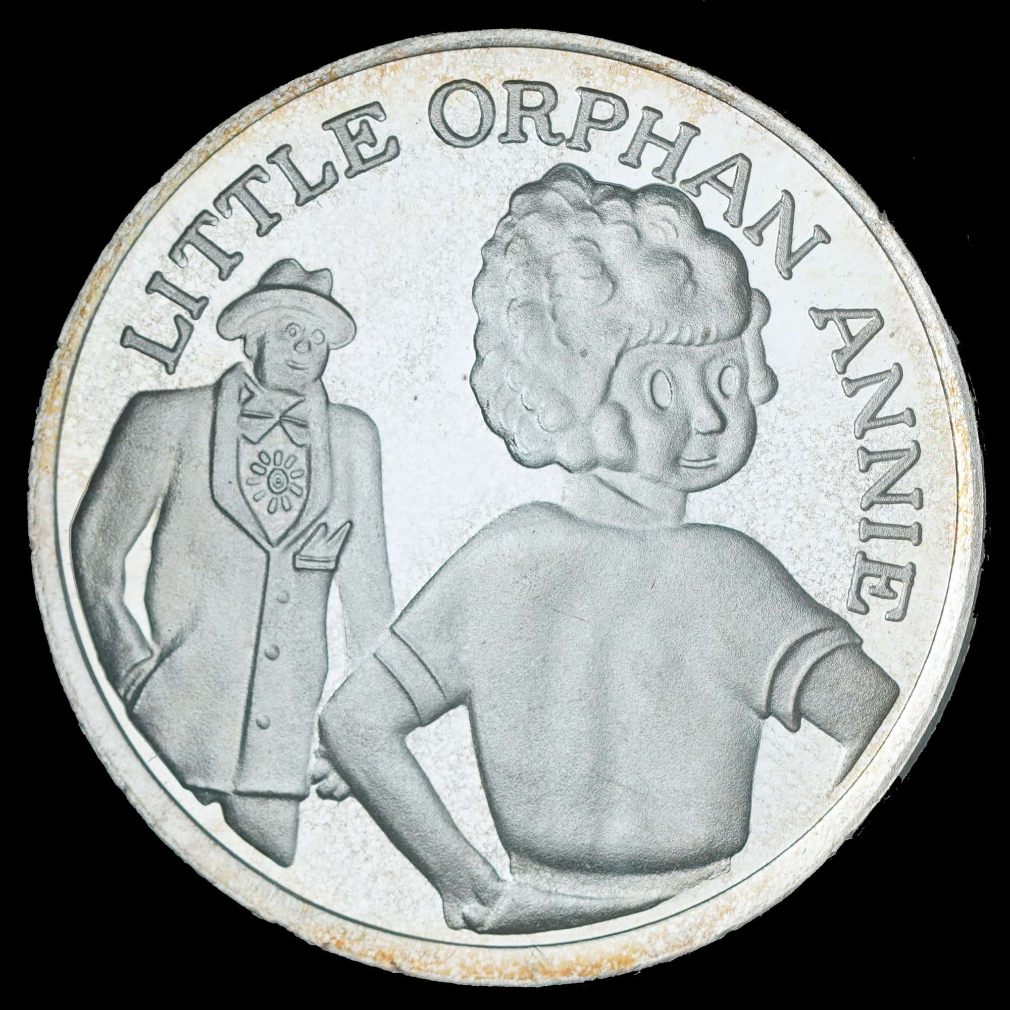 1987 Little Orphan Annie AMC Eagle Reverse Silver Round