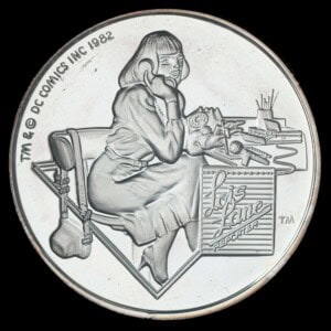 1987 Lois Lane AMC Cartoon Celebrities Silver Round obverse