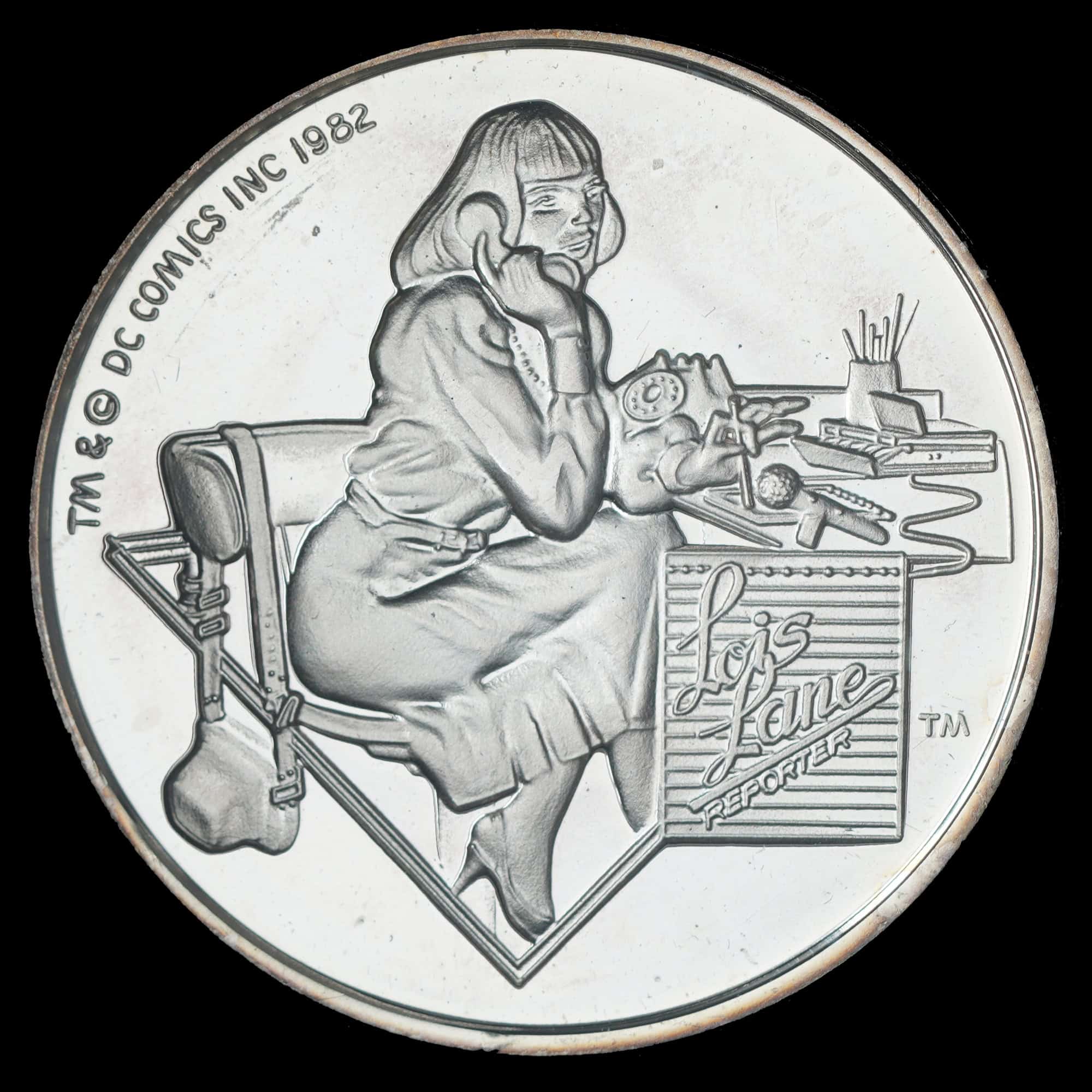 1987 Lois Lane AMC Cartoon Celebrities Silver Round