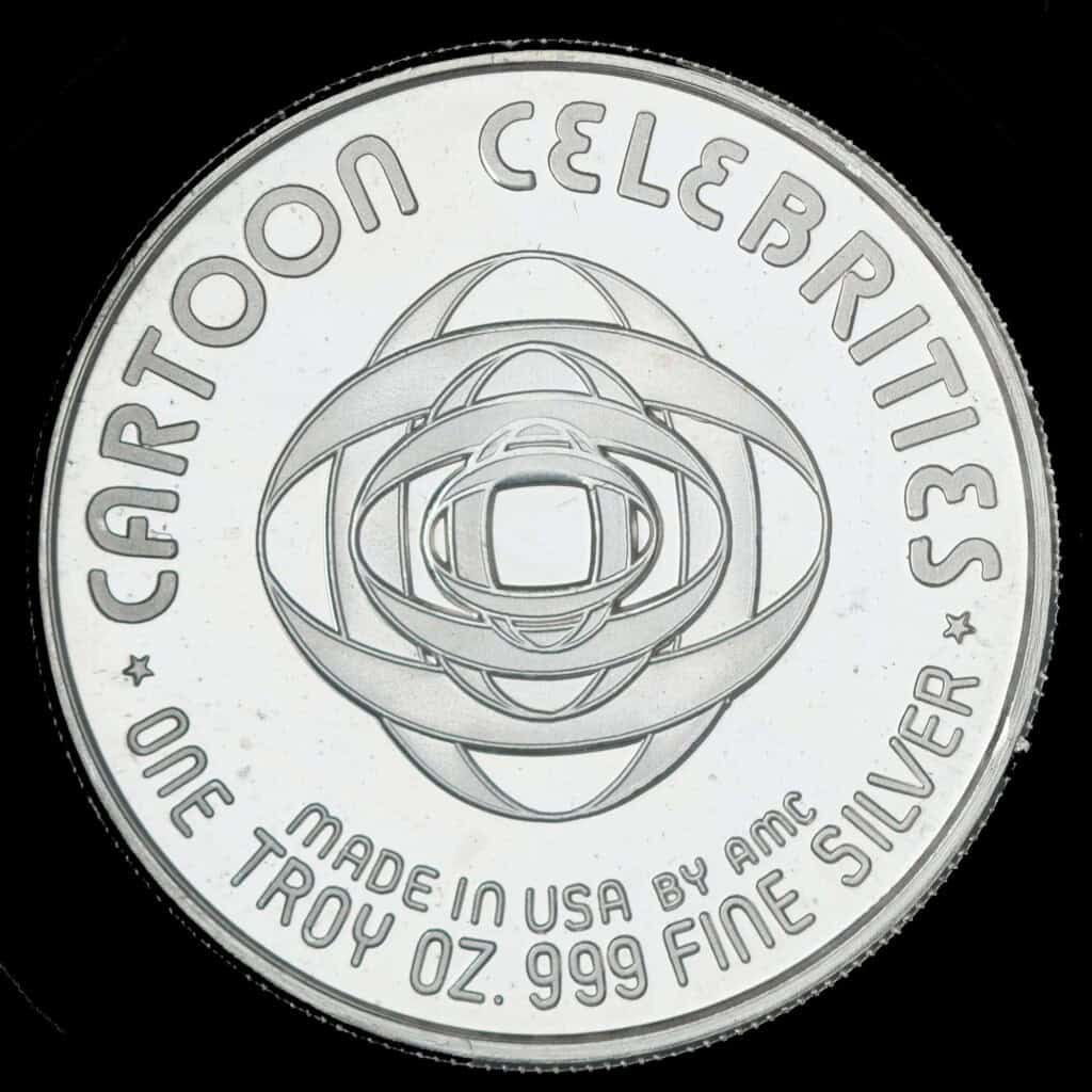 1987 Lois Lane AMC Cartoon Celebrities Silver Round Reverse
