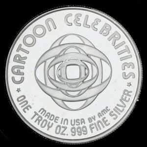 1987 Lois Lane AMC Cartoon Celebrities Silver Round reverse