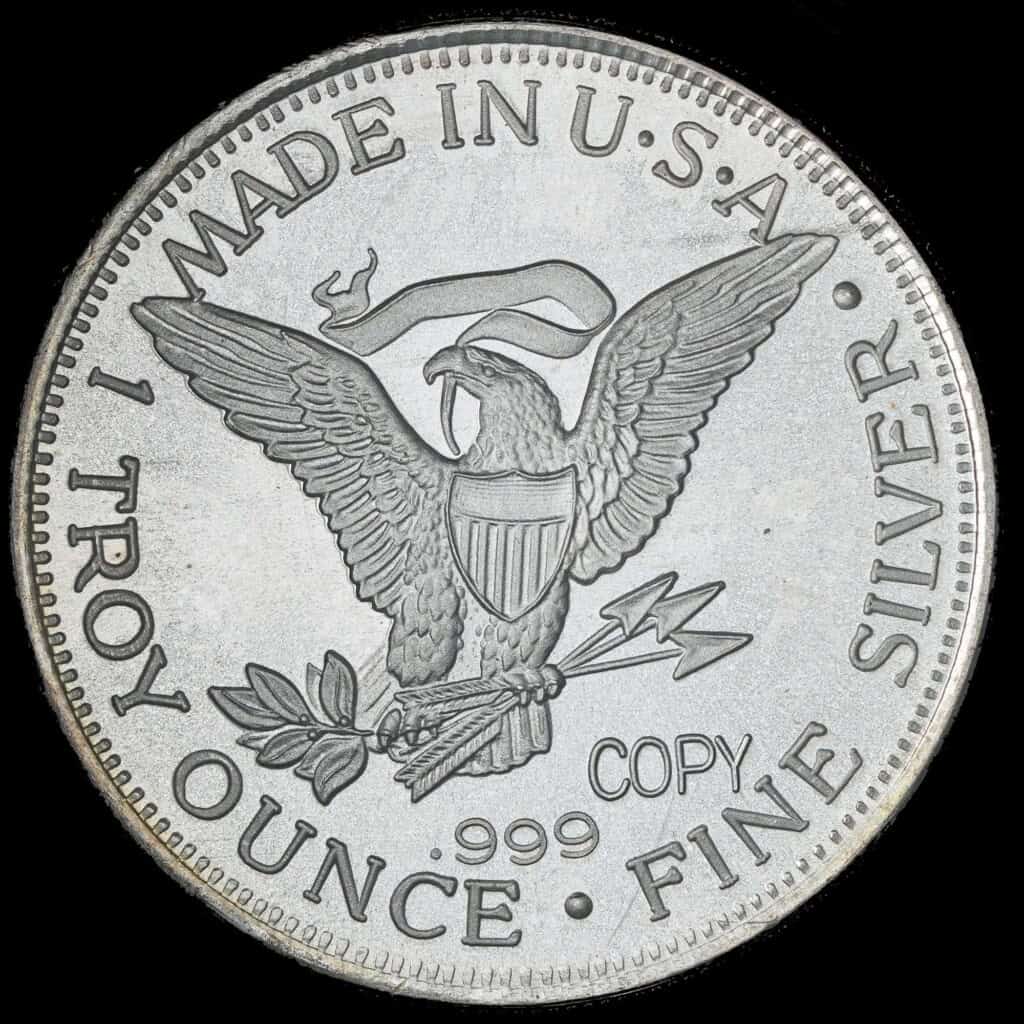 1987 Oliver North Silver Star Copy Silver Round Reverse