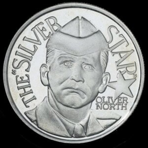 1987 Oliver North Silver Star Great Seal Silver Round