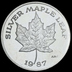 1987 Silver Maple Leaf AMC Silver Round obverse