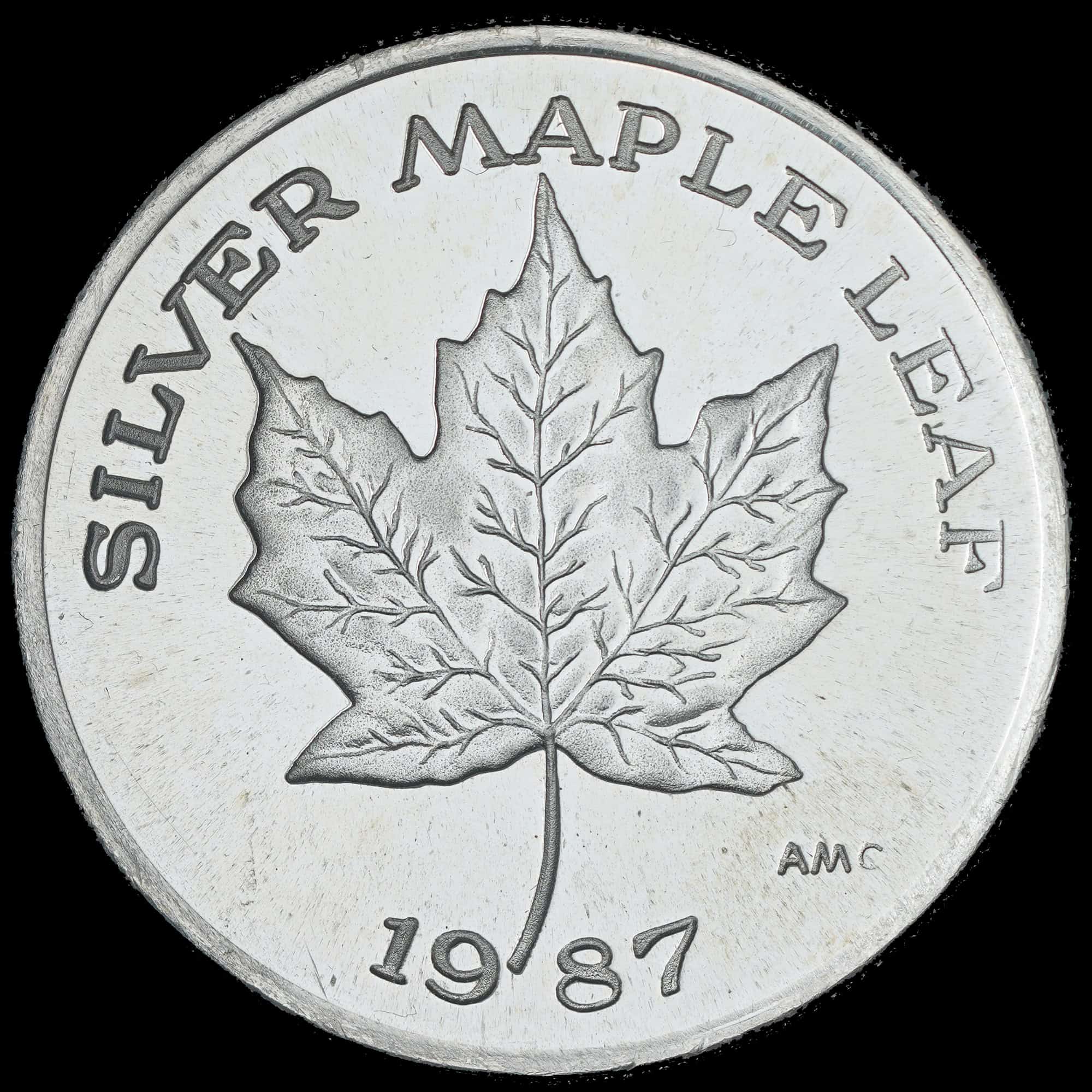1987 Silver Maple Leaf AMC Silver Round