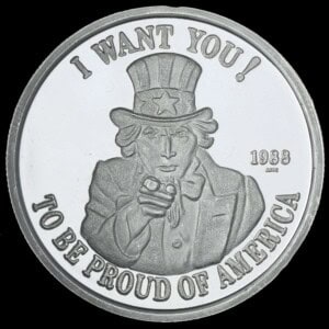 1988 I Want You AMC Silver Round obverse