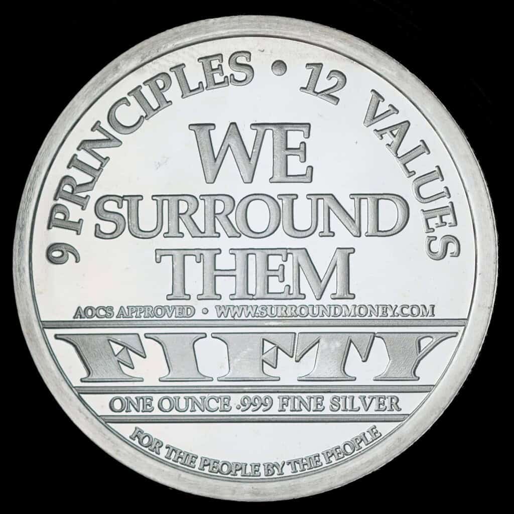 2009 Unite or Die AOCS Silver Round Overview Reverse