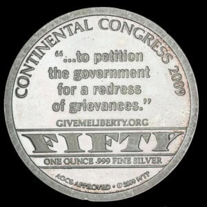 2009 Continental Congress AOCS Silver Round reverse