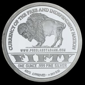 2012 Free Lakota Bank Proof-Like Silver Round reverse