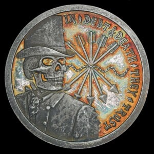 2013 Debt & Death Double Obverse SBSS Silver Round obverse