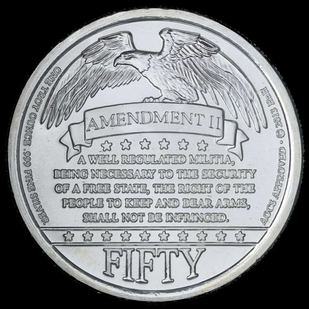 2013 Second Amendment HNH Silver Round Reverse