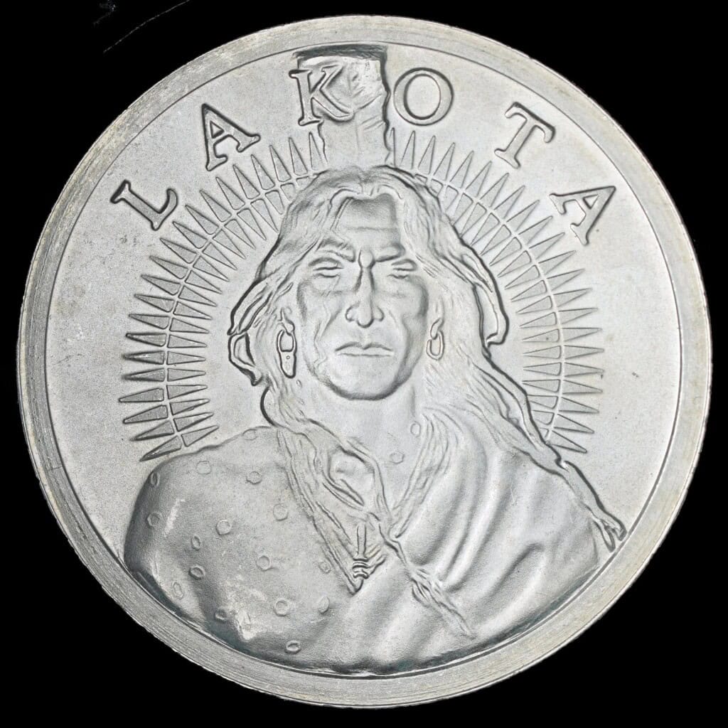 2020 Free & Independent Lakota Blockchain Mint Silver Round Obverse