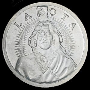 2020 Free & Independent Lakota Blockchain Mint Silver Round obverse