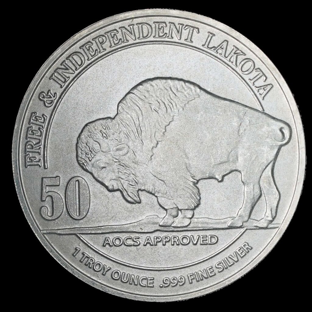 2020 Free & Independent Lakota Blockchain Mint Silver Round Reverse