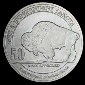 2020 Free & Independent Lakota Blockchain Mint Silver Round reverse