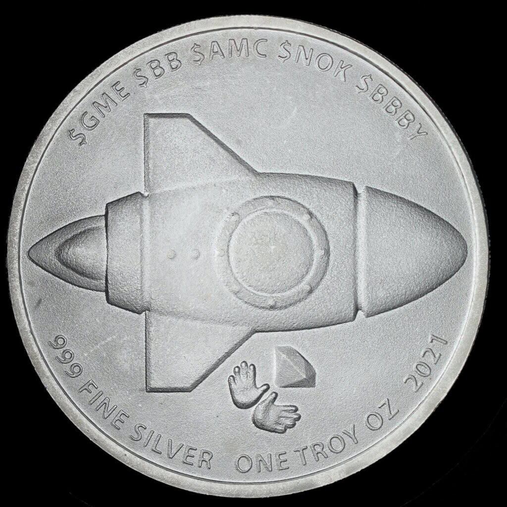 2021 WallStreetBets Blockchain Mint Silver Round Reverse