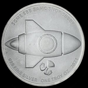 2021 WallStreetBets Blockchain Mint Silver Round reverse