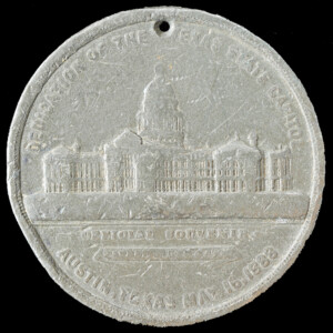 1888 Texas State Capitol Dedication Medal reverse