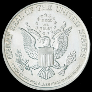 1987 Harley Davidson AMC Silver Round — Motto Reverse reverse