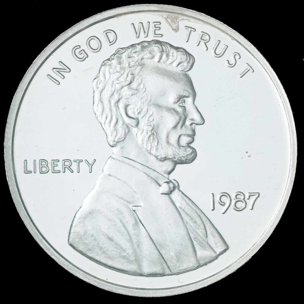 1987 Lincoln Wheat Back AMC Silver Round Obverse