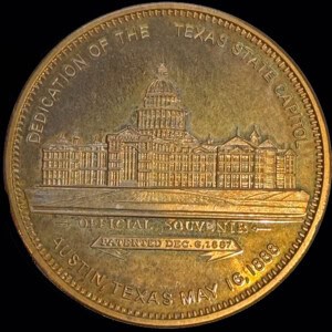 1988 Texas Capitol Centennial Bronze Medal reverse