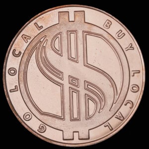2010 Barter is Better Buy Local AOCS Copper Round obverse