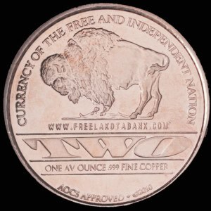 2010 Free Lakota Bank Copper Round reverse