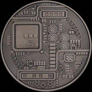 2016 Bitcoin Antiqued AOCS Approved Silver Round reverse