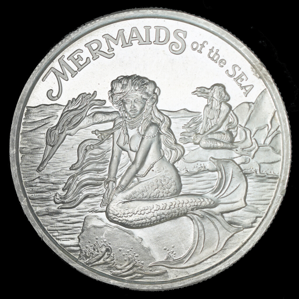 1987 Mermaids of the Sea AMC Mythological Legends Silver Round Obverse