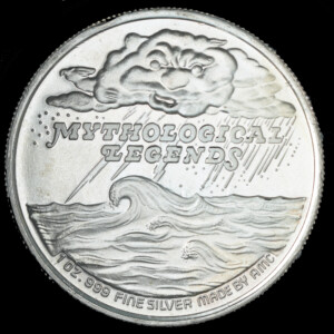 1987 Mermaids of the Sea AMC Mythological Legends Silver Round reverse
