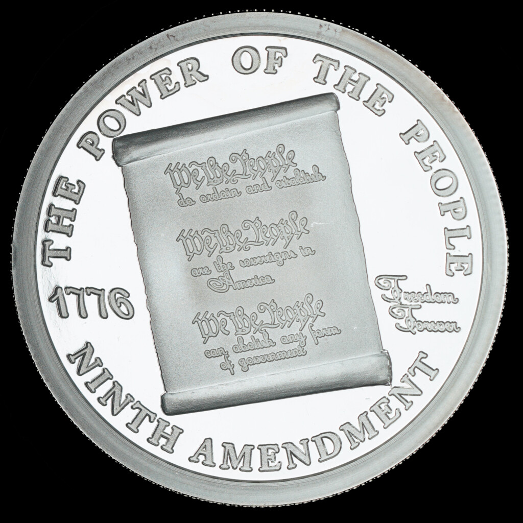 2010 Bill of Rights Silver Ninth Amendment Proof-Like Silver Round Obverse