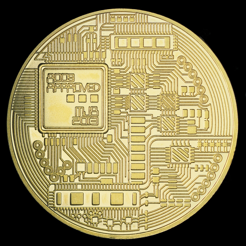 2013 Bitcoin Gold-Plated AOCS Approved Copper Round Reverse