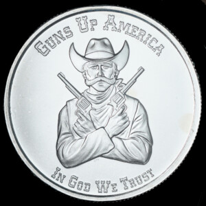 2015 Cash For Gold Jewelers Guns Up America Silver Round obverse