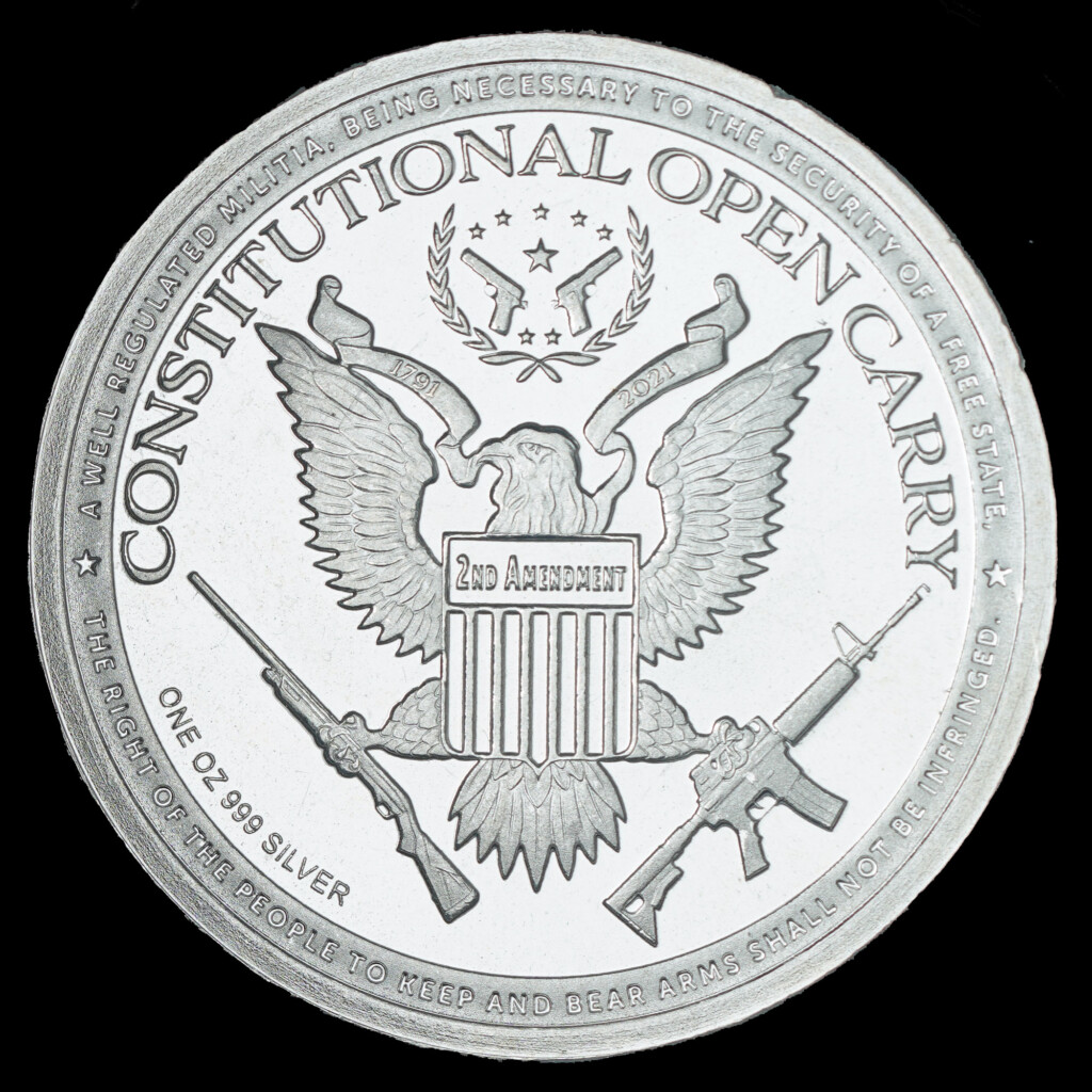 2021 Constitutional Open Carry Texas Silver Round Reverse